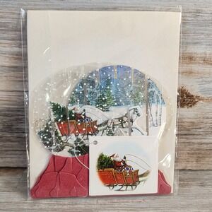 Up With Paper Dashing Through the Snow Pop-Up Snow Globe Greeting Card SGS056
